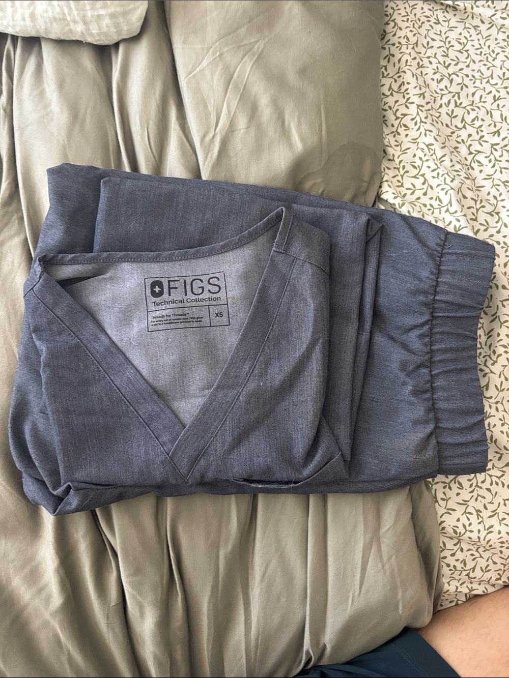 Figs Technical V-Neck Scrub Set in Slate Blue
